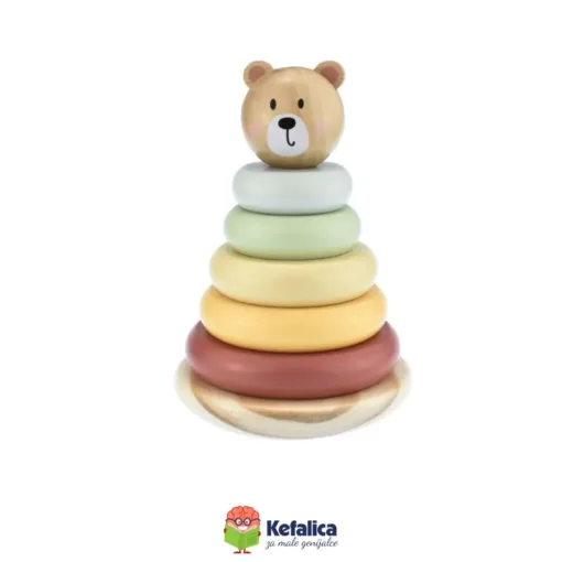 100521 Pastelni didaktički toranj - medo (12m+) - Image 4