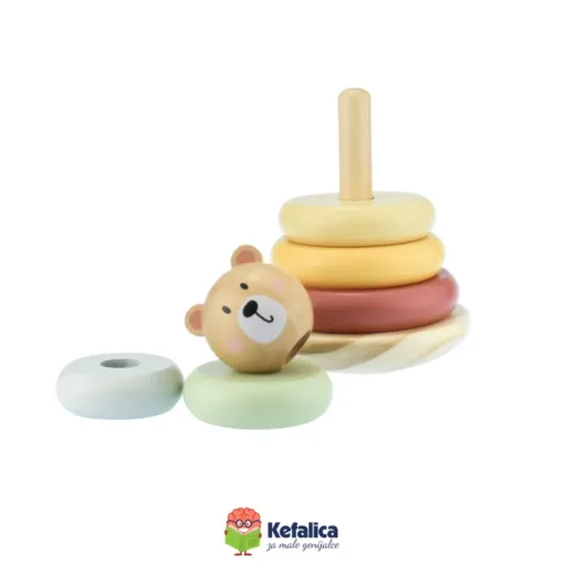 100521 Pastelni didaktički toranj - medo (12m+) - Image 3