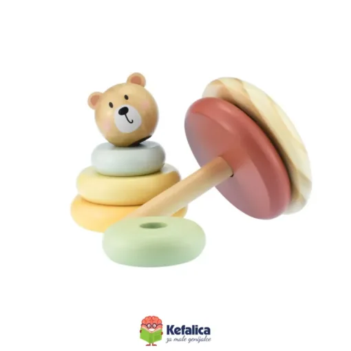 100521 Pastelni didaktički toranj - medo (12m+) - Image 2