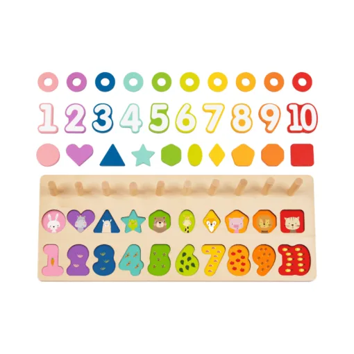 500037  Montessori set 3u1 - Nizanje, oblici, brojevi (18m+) - Image 3