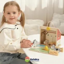 Alternative view of 500069 Sklopiva farma s konjima - drvena igračka