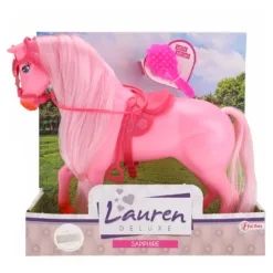200215-2 LAUREN Rajski konj sa četkom za kosu - roze (DOLL COLLECTION)