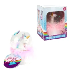 200279 Snježna kugla - Jednorog svijetlo roze, svjetlo+perje (DREAM HORSE SET)