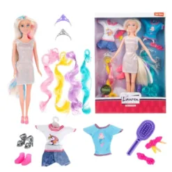 200209 LAUREN Lutka - Ekstenzije za kosu sa dodacima i odjećom (DOLL COLLECTION)