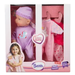 200208-1 BEAU Lutka beba 31cm - Presvlačenje set ljubičasti (DOLL COLLECTION)