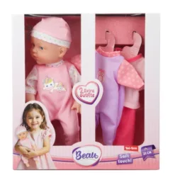 200208-2 BEAU Lutka beba 31cm - Presvlačenje set roze (DOLL COLLECTION)