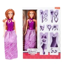 200318-3 LAUREN Lutka - LJUBIČASTA sa mnogo iznenađenja (DOLL COLLECTION)