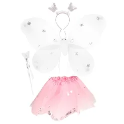 200224-2 LEPTIRIĆ roze-bijela - set za maskenbal (3+)