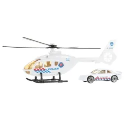 200249-3 POLICIJA metalni helikopter+autić (VOZILA SET)